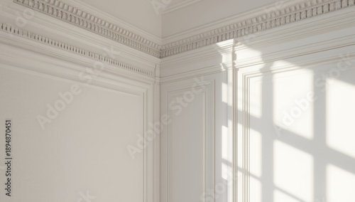 Room featuring ornate moulding on ceiling and walls interior design details, ideal for construction updates
