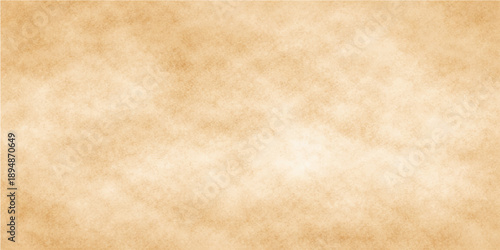 A worn vintage brown paper texture with an aged grunge parchment pattern creates an ancient antique sheet design featuring a stained beige blank page and a retro grungy canvas wallpaper background