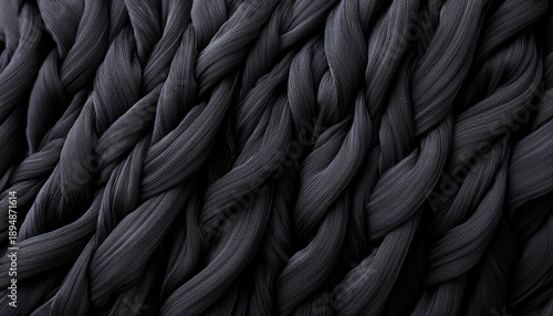 macro closeup of black wool fabric texture showing soft fibers and warm material details