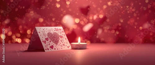 Valentine's Day greeting card with candle design
