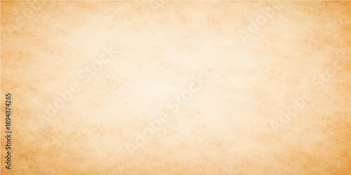 Aged vintage parchment paper with a stained grunge texture and worn brown surface creates a blank antique background for retro design