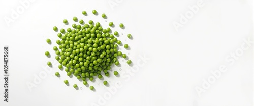 White background with green peas