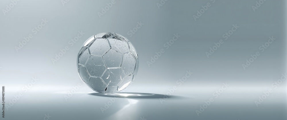 Obraz premium Background with a glass soccer ball isolated
