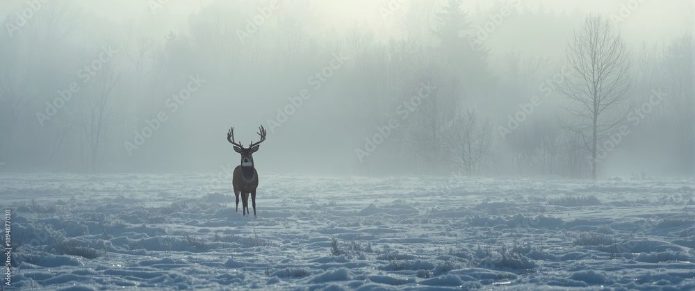 Fototapeta premium Forest scene with a deer