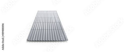Flat roofing sheet made of galvanised steel corrugated profile with ribs and striations