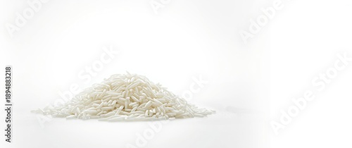 Detailed shot of Mentik Wangi white rice variety from Java, Indonesia