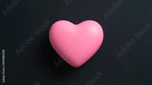 Wallpaper Mural Pink heart shape object on black surface symbol of love and affection Torontodigital.ca