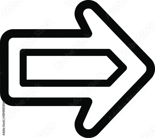 Simple black arrow pointing to the right with a hollow center