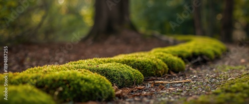 Moss Plants Growing Along the Garden Path