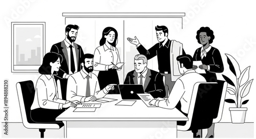 group of business people in office