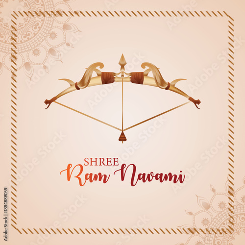 Happy ram navami celebration greeting card
