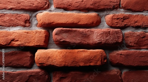 Close-Up View of Rustic Red Brick Wall with Natural Textures and Colors Perfect for Home Decor and Architectural Backgrounds in Various Design Projects