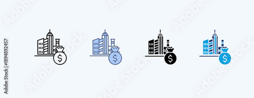 Venture Capital Multiple Icon Illustration Vector