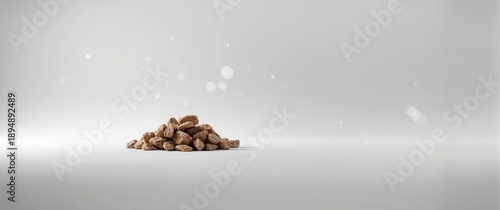 Brown rocks in a single color tone against a flat background with space for text, Rendering