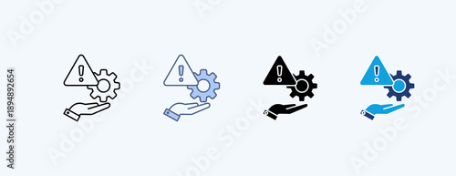 Risk Management Multiple Icon Illustration Vector