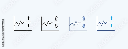 Volatility Multiple Icon Illustration Vector