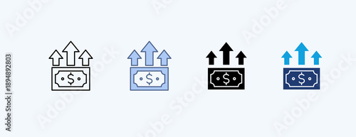 Inflation Multiple Icon Illustration Vector