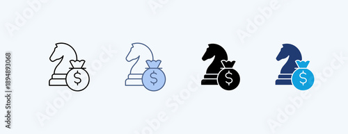 Strategy Investment Multiple Icon Illustration Vector