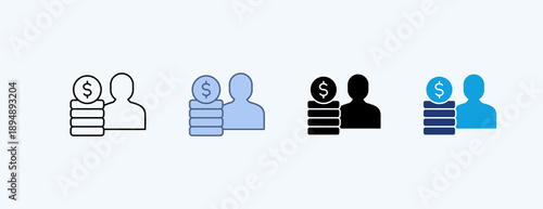 Income Multiple Icon Illustration Vector