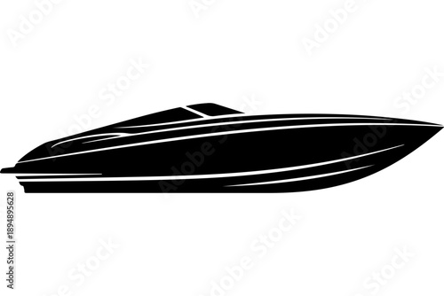 Modern Speedboat Silhouette Design