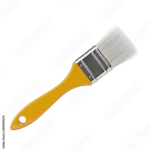 Wallpaper Mural Yellow paint brush with white bristles isolated on transparent background Torontodigital.ca
