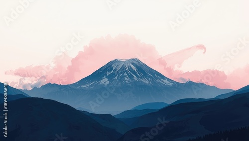 Wallpaper Mural Night scene of rugged mountain landscape, highlighting erosion risk and seasonal variation Torontodigital.ca