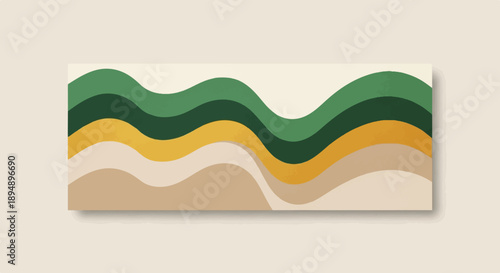 Abstract wavy lines in earthy tones against a neutral background
