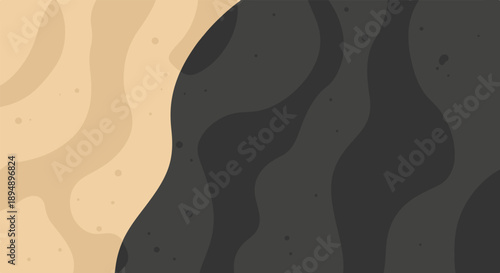Abstract wavy shapes in earthy tones with dark spots