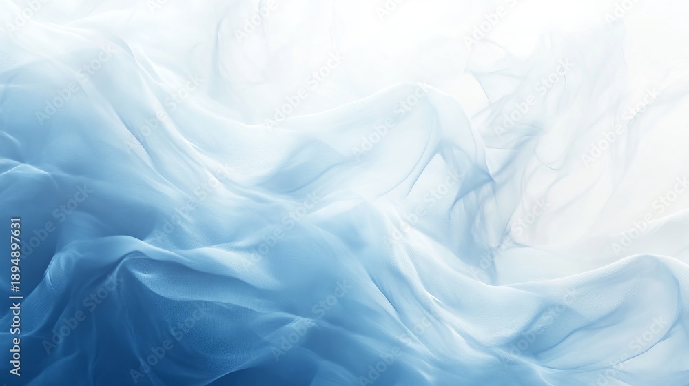 Fototapeta premium A serene and peaceful abstract background with gentle blue and white fabric waves