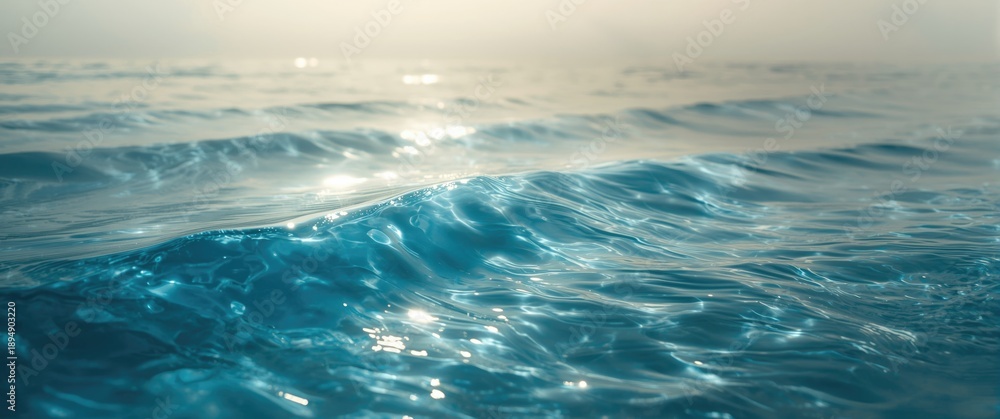 Obraz premium Lighting in the ocean, wave water shadow of light reflection, background, abstract pattern, texture, design, water, sky, summer, paper, nature