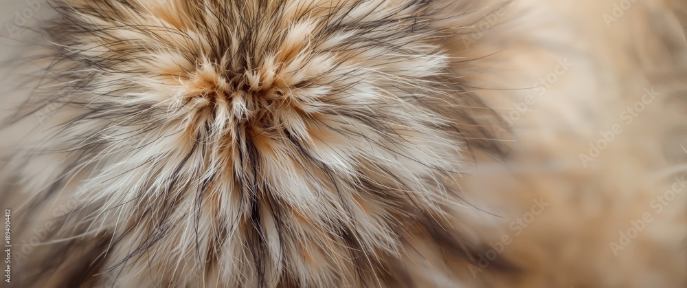 Fototapeta premium Macro photograph highlighting the intricate texture of a cat's fur in white, black, and orange-brown shades