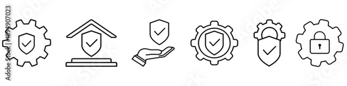 Protection vector icon set. Defense Illustration sign collection.  Security symbol. safety logo.