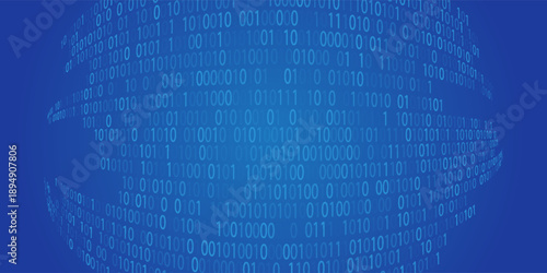 Biner Number Gradient Blue Pattern Vector eps 10