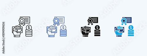 Financial Asset Multiple Icon Illustration Vector