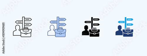 Portofolio Manager Multiple Icon Illustration Vector