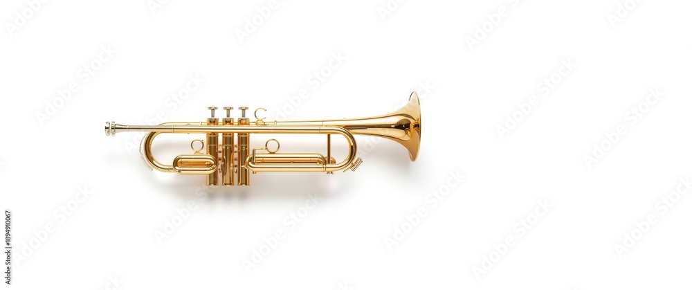 Fototapeta premium White background with a trumpet
