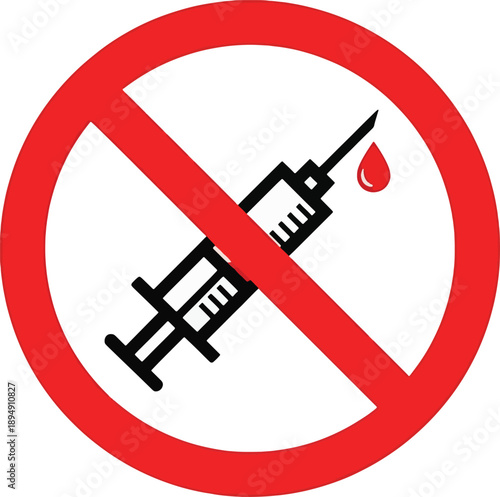 No injection syringe sign vector icon for healthcare medical symbol
