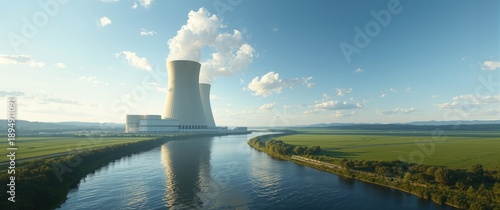 Wallpaper Mural Computer-Generated 3D Model of a Nuclear Power Plant Torontodigital.ca