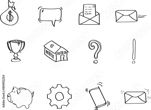 Business hand drawn icon set 2