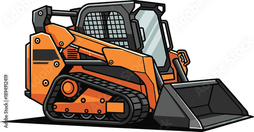 Heavy construction machinery, skid steer loader, industrial equipment