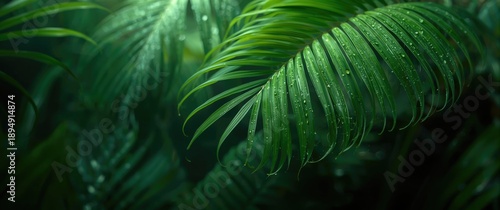 Botanical pattern featuring Green Heliconia leaf for nature-themed backdrop