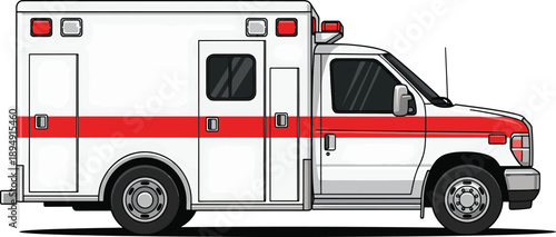 Ambulance emergency medical response van for healthcare rescue unit