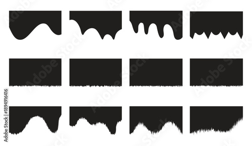 Set of abstract design separator header and border for website and app. Vector illustration. 