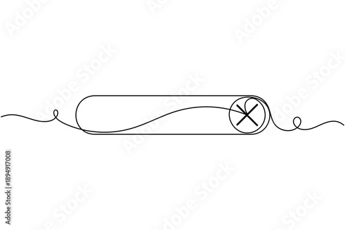 UI toggle switch icon continuous one line drawing on white background minimalist enable and disable symbol outline vector illustration