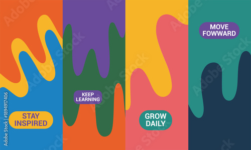 Motivational abstract design isolated on transparent background