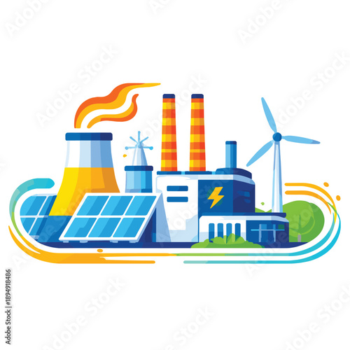 Energy production landscape with renewable sources