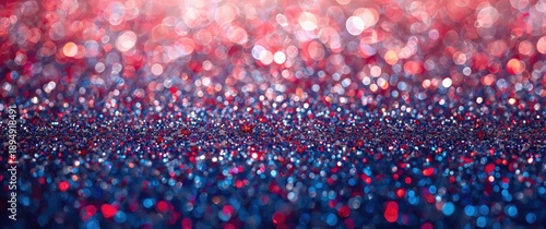 Patriotic abstract red white and blue glitter sparkle background for party invite, July border space, memorial design, election vote, sale texture, labor day pattern and independence celebration