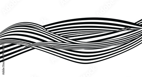 Black Wavy Lines Twisting and Turning.
