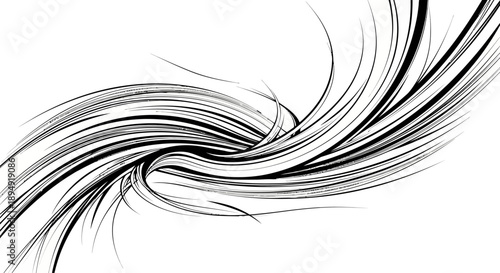 Black swirling lines on white background.