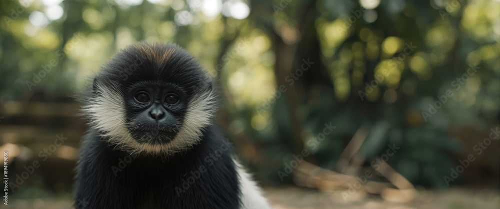 Naklejka premium A monkey's habitat is a zoo